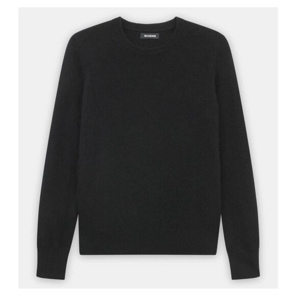 NAADAM 100% Cashmere Sweater Pullover Black Crew Neck Minimalist size M - Picture 2 of 14